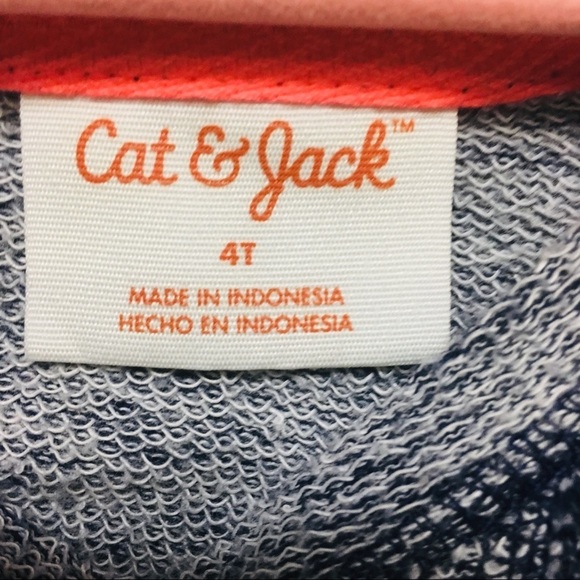 Cat & Jack | Navy Marled Cap Sleeve Dress Pink Bow - Picture 3 of 5